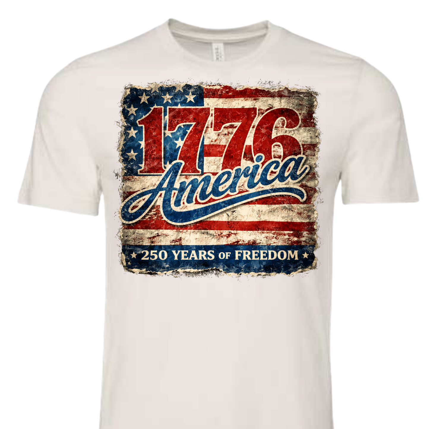 250 AMERICA FULL DESTRESSED FLAG TEE