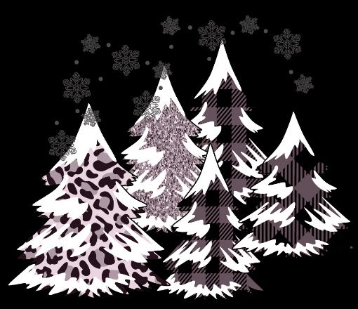 ANIMAL PRINT CHRISTMAS TREES