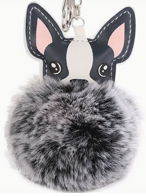 FRENCHIE POM KEY CHAIN