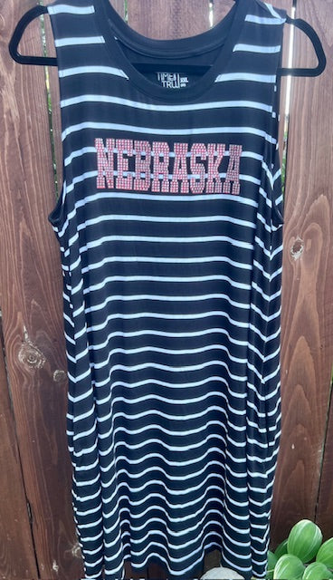 BLACK & WHITE STRIPE DRESS