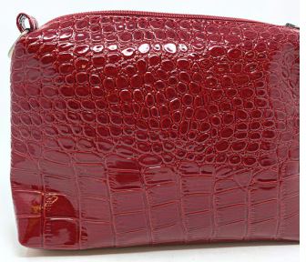 RED CROC 3 PIECE PURSE/TOTE