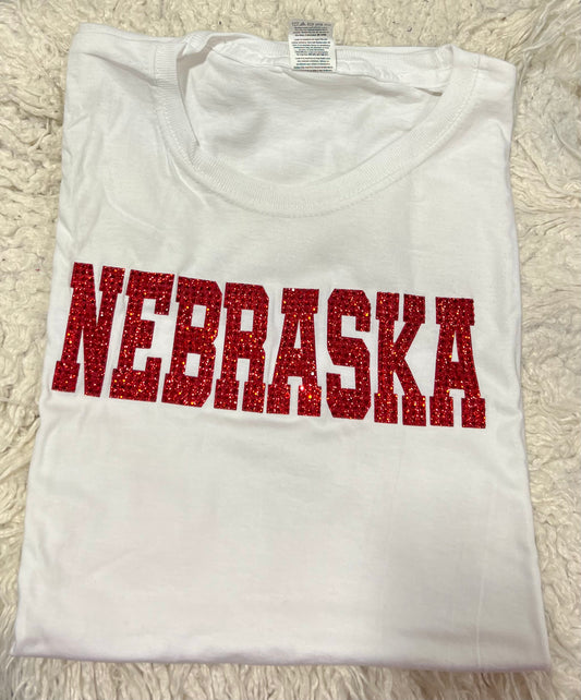 NEBRASKA RED RHINESTONE