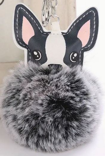 FRENCHIE POM KEY CHAIN