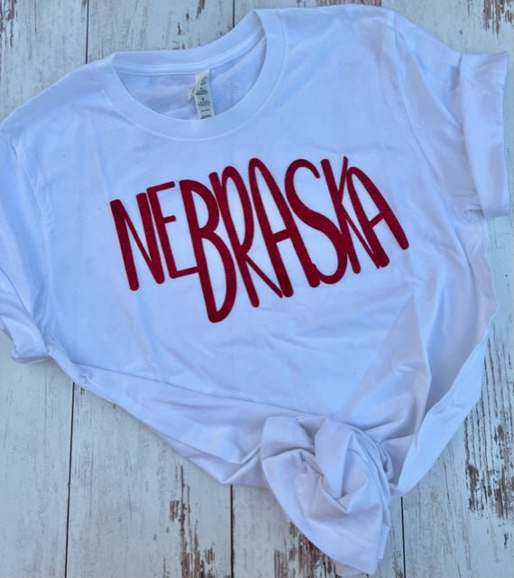 NEBRASKA GLITTER T-SHIRT