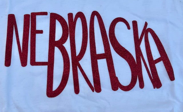 NEBRASKA GLITTER T-SHIRT