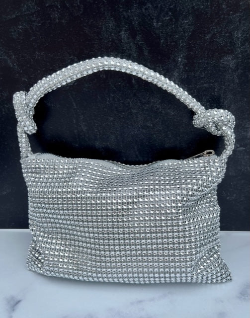 SILVER BOHO GLITTER PURSE
