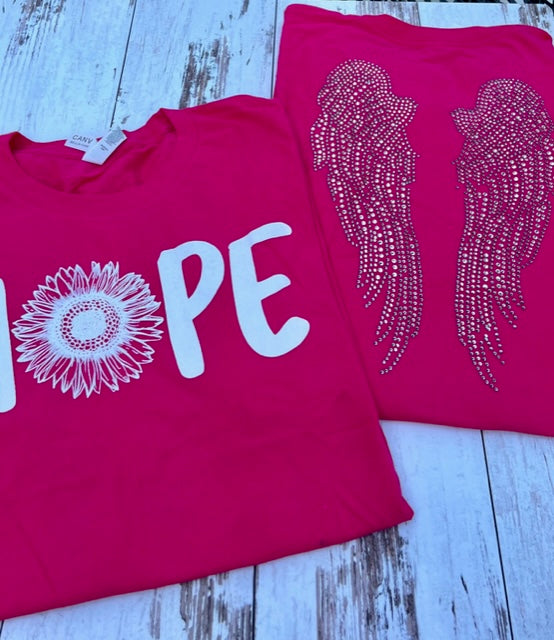 HOPE White Flower/Angel Wings T-Shirt