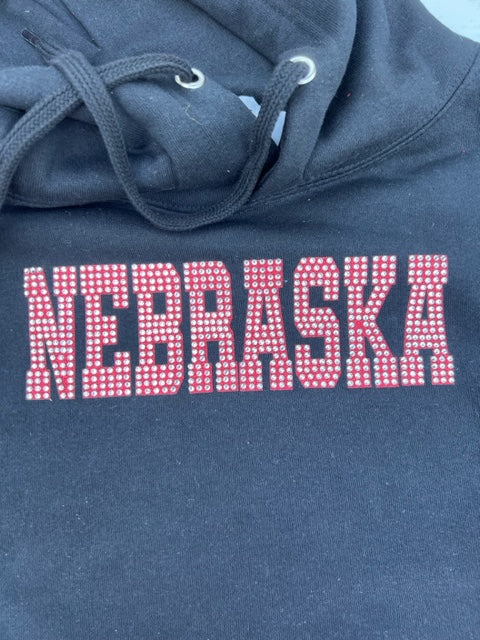 NEBRASKA RHINESTONE HOODIE