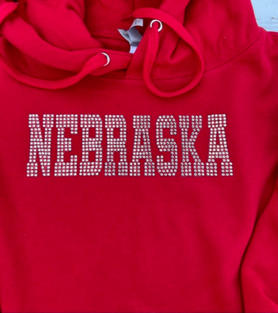 NEBRASKA RHINESTONE HOODIE