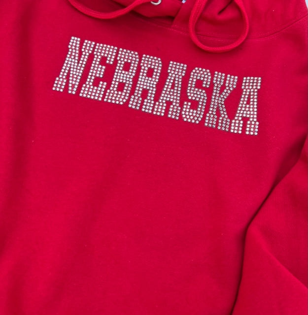 NEBRASKA RHINESTONE HOODIE