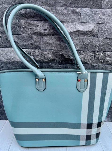 BLUE & GREY 3 PIECE PURSE SET