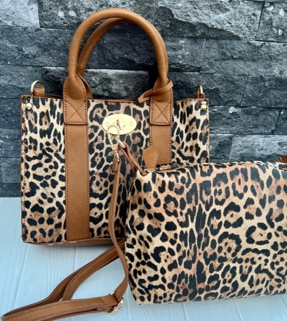LEOPARD TWO PIECE PURSE