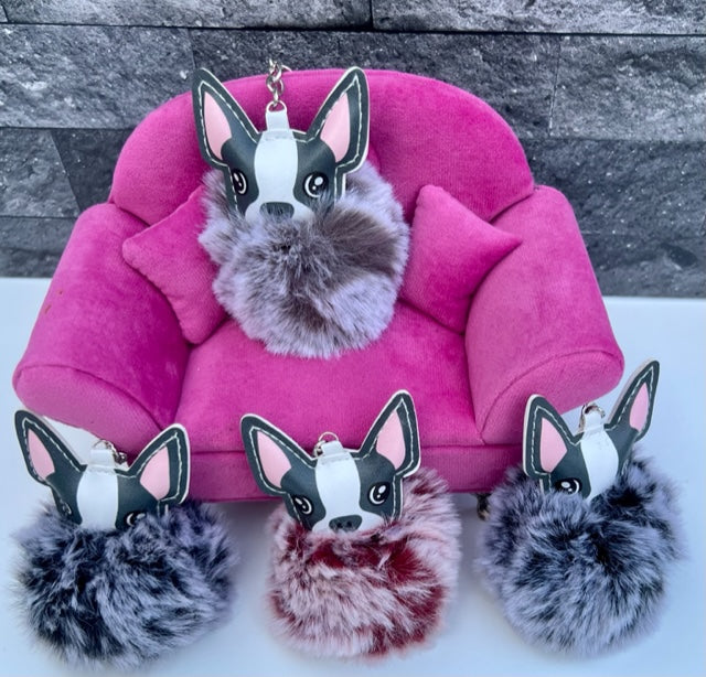 FRENCHIE POM KEY CHAIN