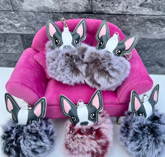 FRENCHIE POM KEY CHAIN