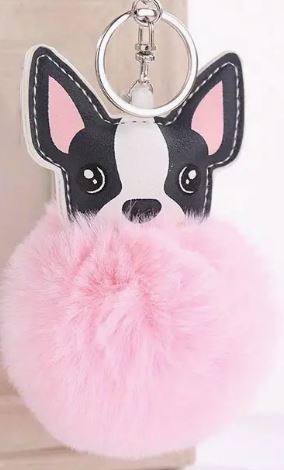 FRENCHIE POM KEY CHAIN