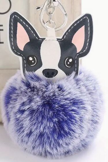 FRENCHIE POM KEY CHAIN