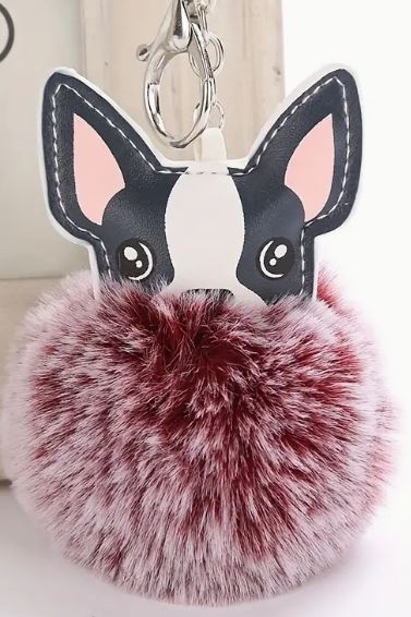 FRENCHIE POM KEY CHAIN