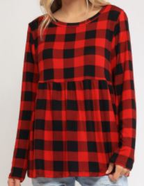 BUFFALO CHECK BABY DOLL TOP