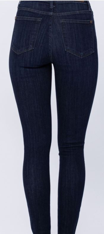 JUDY BLUE DARK WASH BUTTON FLY JEANS