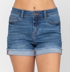 JUDY BLUE CUFF DENIM SHORTS