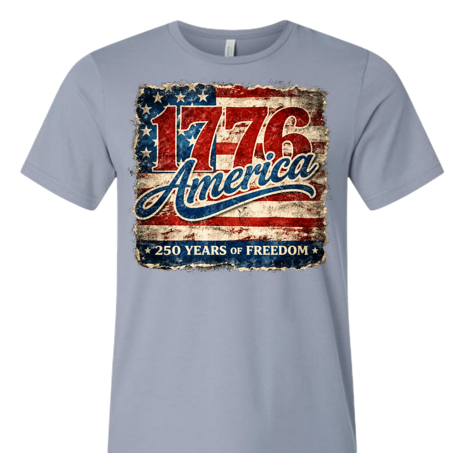 250 AMERICA FULL DESTRESSED FLAG TEE