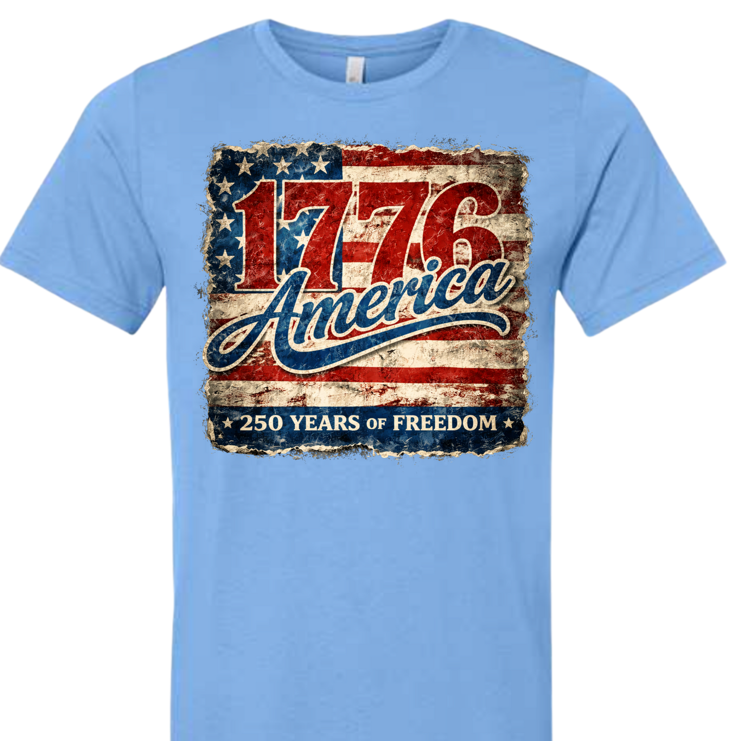 250 AMERICA FULL DESTRESSED FLAG TEE
