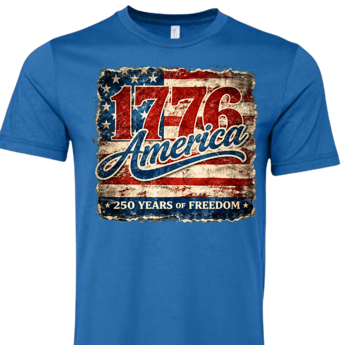 250 AMERICA FULL DESTRESSED FLAG TEE