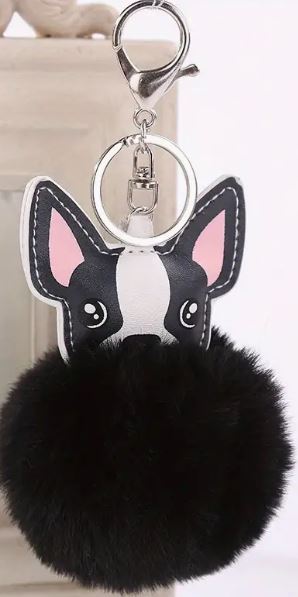 FRENCHIE POM KEY CHAIN