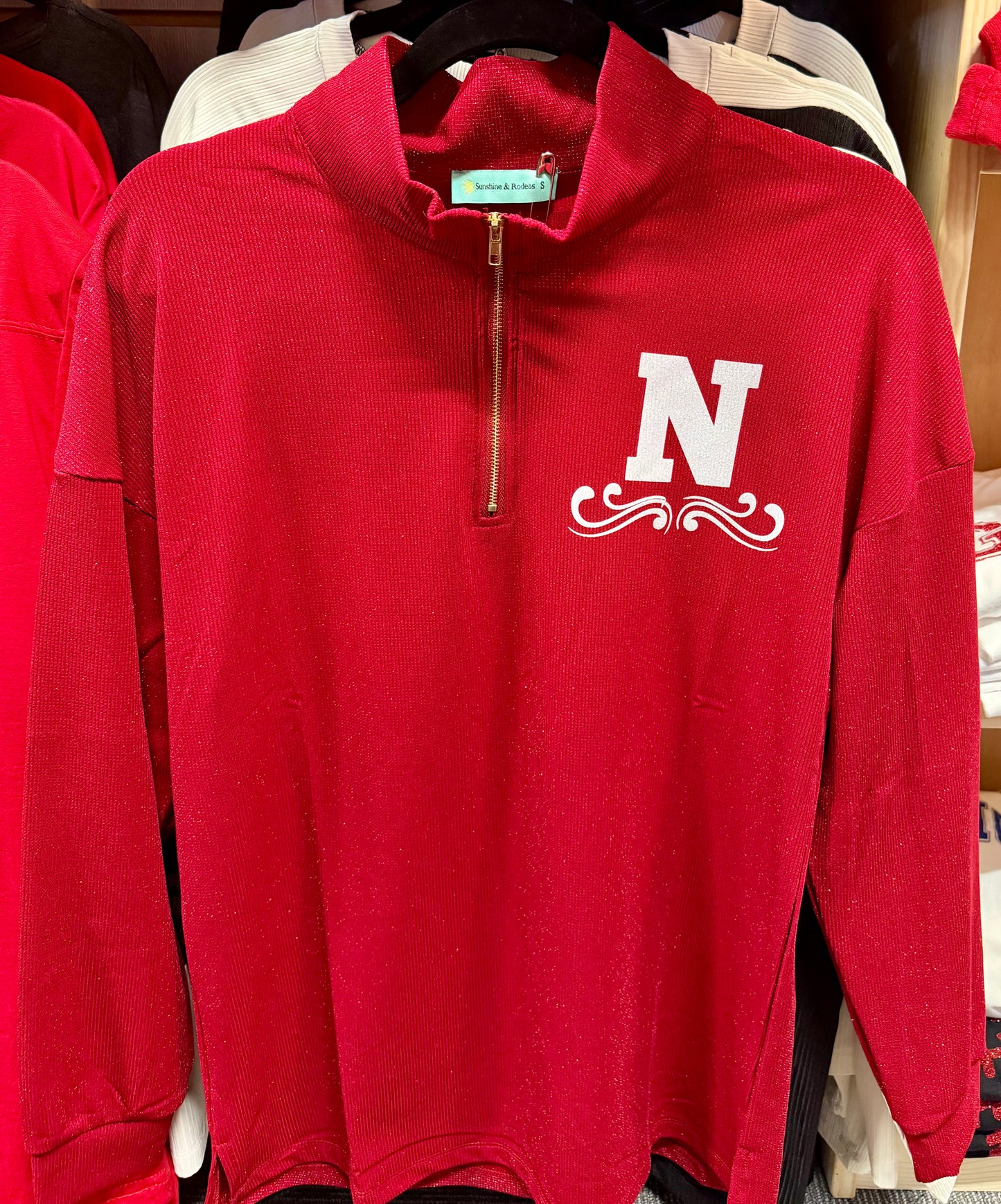 RED SPARKLE QTR ZIP N