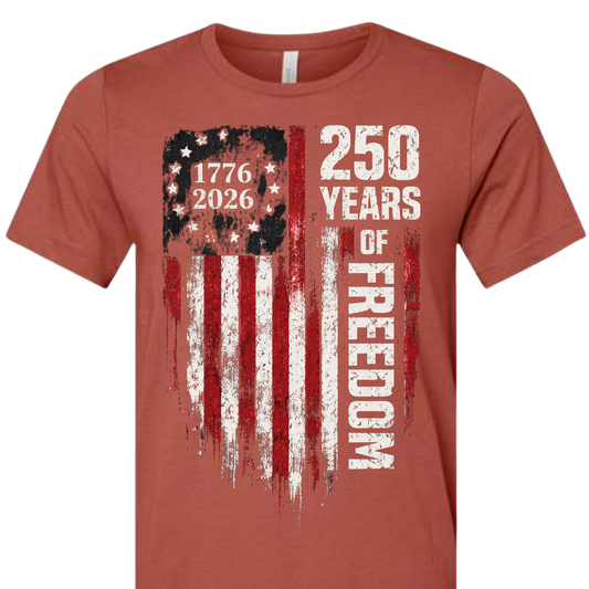 250 YEARS OF FREEDOM FLAG TEE