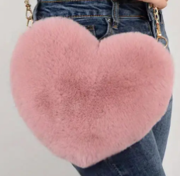 FUZZY HEART PURSE