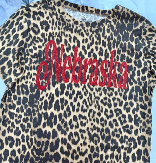 ANIMAL PRINT NEBRASKA GLITTER