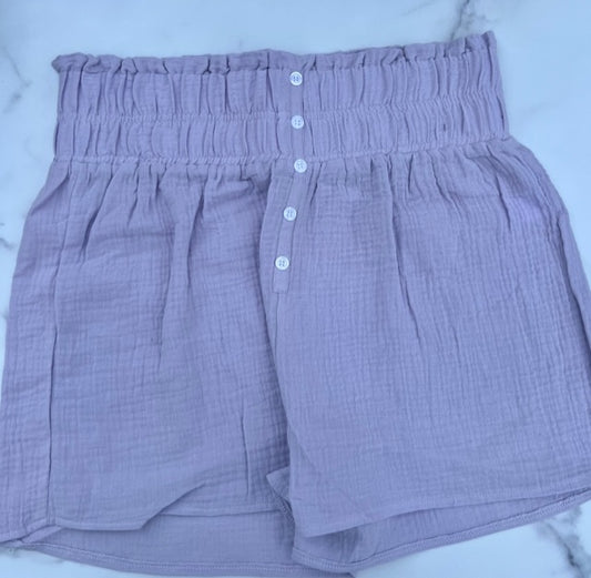 EVERYDAY HAPPINESS LAVENDER COTTON SHORTS