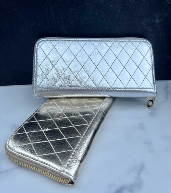 TAYTUM CHAMPAGNE QUILTED WRISTLET WALLET